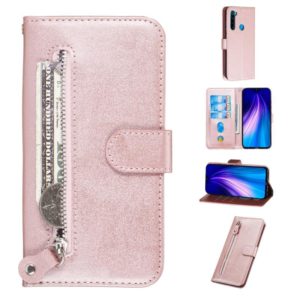For Xiaomi Redmi Note 8 Fashion Calf Texture Zipper Horizontal Flip PU Leather Case, with Holder & Card Slots & Wallet(Rose Gold) (OEM)