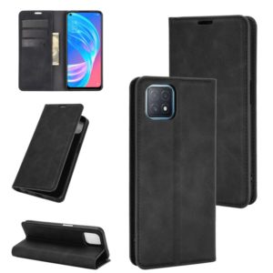 For OPPO A72 / A73 5G Retro-skin Business Magnetic Suction Leather Case with Holder & Card Slots & Wallet(Black) (OEM)