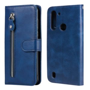 For Motorola Moto G8 Power Lite Fashion Calf Texture Zipper Horizontal Flip Leather Case with Holder & Card Slots & Wallet Function(Blue) (OEM)