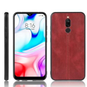 For Xiaomi Redmi 8 Shockproof Sewing Cow Pattern Skin PC + PU + TPU Case(Red) (OEM)