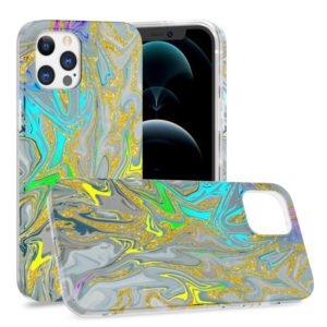 For iPhone 12 Pro Max Laser Glitter Watercolor Pattern Shockproof Protective Case(FD2) (OEM)