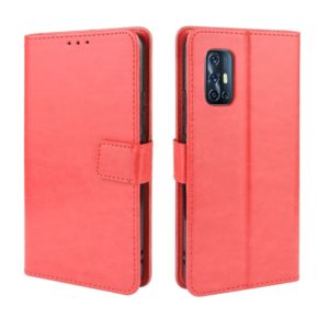 For vivo V17 (India) Retro Crazy Horse Texture Horizontal Flip Leather Case with Holder & Card Slots & Photo Frame(Red) (OEM)