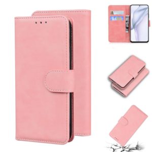 For Huawei P50 Skin Feel Pure Color Flip Leather Phone Case(Pink) (OEM)