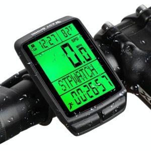 WEST BIKING 5 Languages Bicycle Waterproof Backlight Multifunction Wireless Odometer Speedometer(Black) (WEST BIKING) (OEM)