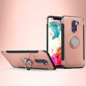 Anti-fall Car Magnetic Case with 360 Degree Rotating Armor Ring for Xiaomi Pocophone F1(Rose Gold) (OEM)