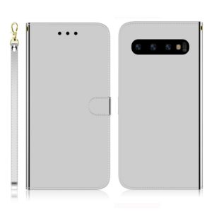 For Galaxy S10+ Imitated Mirror Surface Horizontal Flip Leather Case with Holder & Card Slots & Wallet & Lanyard(Silver) (OEM)