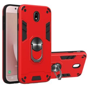 For Samsung Galaxy J7 Pro / J730 2 in 1 Armour Series PC + TPU Protective Case with Ring Holder(Red) (OEM)