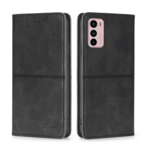 For Motorola Moto G42 4G Cow Texture Magnetic Horizontal Flip Leather Phone Case(Black) (OEM)