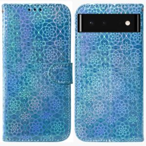 For Google Pixel 6 Colorful Magnetic Buckle Leather Phone Case(Blue) (OEM)