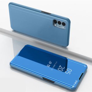 Plated Mirror Horizontal Flip Leather Case with Holder For OnePlus N200 5G(Blue) (OEM)