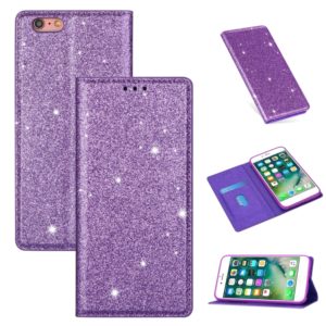 For iPhone 6 Plus Ultrathin Glitter Magnetic Horizontal Flip Leather Case with Holder & Card Slots(Purple) (OEM)