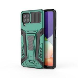 For Samsung Galaxy A22 4G War Chariot Series Armor All-inclusive Shockproof PC + TPU Protective Case with Invisible Holder(Green) (OEM)