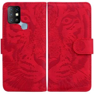 For Infinix Hot 10 X682 Tiger Embossing Pattern Horizontal Flip Leather Phone Case(Red) (OEM)