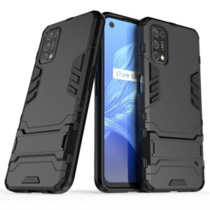 For OPPO Realme V5 5G PC + TPU Shockproof Protective Case with Invisible Holder(Black) (OEM)