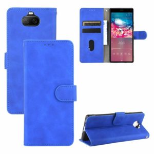 For Sony Xperia 8 Solid Color Skin Feel Magnetic Buckle Horizontal Flip Calf Texture PU Leather Case with Holder & Card Slots & Wallet(Blue) (OEM)