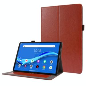 For Lenovo Tab M10 Crazy Horse Texture Horizontal Flip Leather Case with 2-folding Holder & Card Slot(Brown) (OEM)