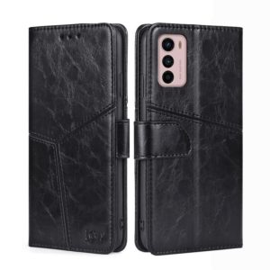For Motorola Moto G42 4G Geometric Stitching Horizontal Flip Leather Phone Case(Black) (OEM)