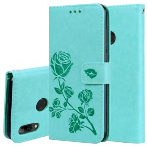Rose Embossed Horizontal Flip PU Leather Case for Huawei P Smart 2019, with Holder & Card Slots & Wallet (Green) (OEM)