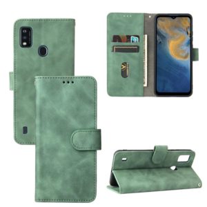 For ZTE Blade A51 Solid Color Skin Feel Magnetic Buckle Horizontal Flip Calf Texture PU Leather Case with Holder & Card Slots & Wallet(Green) (OEM)