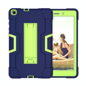 For Galaxy Tab A 8.0 (2019) T290 Contrast Color Silicone + PC Combination Case with Holder(Navy Blue +Olivine) (OEM)