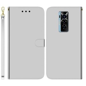 For Tecno Phantom X Imitated Mirror Surface Horizontal Flip Leather Phone Case(Silver) (OEM)
