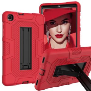For Samsung Galaxy Tab A 8.4 (2020) / T307 Contrast Color Robot Shockproof Silicone + PC Protective Case with Holder(Red Black) (OEM)