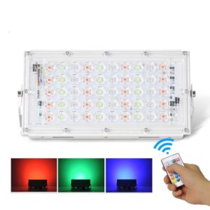 50W LED RGB Waterproof Ultra-light Outdoor Flood Light with Remote Control (OEM)