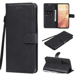 For Huawei Honor X10 Solid Color Horizontal Flip Protective Leather Case with Holder & Card Slots & Wallet & Photo Frame & Lanyard(Black) (OEM)