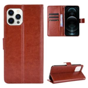 For iPhone 12 / 12 Pro Crazy Horse Texture Horizontal Flip Leather Case with Holder & Card Slots & Wallet & Lanyard(Brown) (OEM)