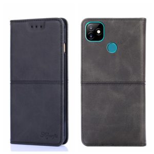 For Itel Vision 1 Cow Texture Magnetic Horizontal Flip Leather Phone Case(Black) (OEM)