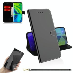 For Xiaomi Mi Note10 Pro Lmitated Mirror Surface Horizontal Flip Leather Case with Holder & Card Slots & Wallet & Lanyard(Black) (OEM)