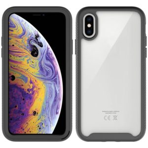 For iPhone XS Max Starry Sky Solid Color Series Shockproof PC + TPU Protective Case(Black) (OEM)