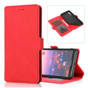 For Huawei P20 Pro Retro Magnetic Closing Clasp Horizontal Flip Leather Case with Holder & Card Slots & Photo Frame & Wallet(Red) (OEM)
