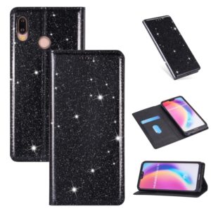 For Huawei P20 Lite Ultrathin Glitter Magnetic Horizontal Flip Leather Case with Holder & Card Slots(Black) (OEM)