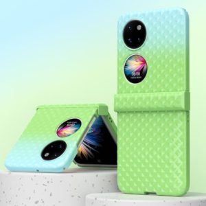 For Huawei P50 Pocket Rainbow Gradient Hinge Shockproof Phone Case(Green Blue) (OEM)
