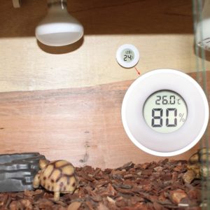 Digital Round Shaped Reptile Box Centigrade Thermometer & Hygrometer with Screen Display (White) (OEM)