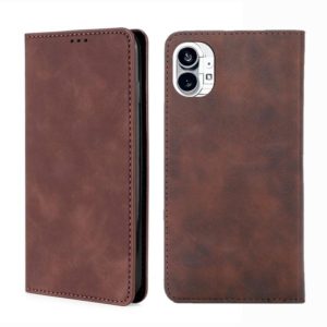 For Nothing Phone 1 Skin Feel Magnetic Horizontal Flip Leather Phone Case(Dark Brown) (OEM)