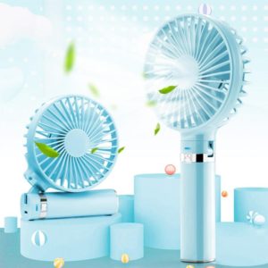 S2 Portable Foldable Handheld Electric Fan, with 3 Speed Control & Night Light (Sky Blue) (OEM)