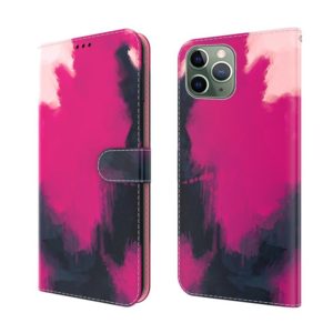 Watercolor Pattern Horizontal Flip Leather Case with Holder & Card Slot & Wallet For iPhone 11 Pro Max(Berry Color) (OEM)