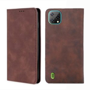 For Blackview A55 Pro Skin Feel Magnetic Horizontal Flip Leather Phone Case(Dark Brown) (OEM)