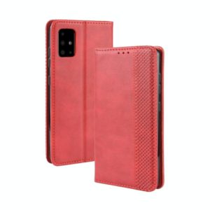 For Samsung Galaxy M51 Magnetic Buckle Retro Crazy Horse Texture Horizontal Flip Leather Case with Holder & Card Slots & Photo Frame(Red) (OEM)