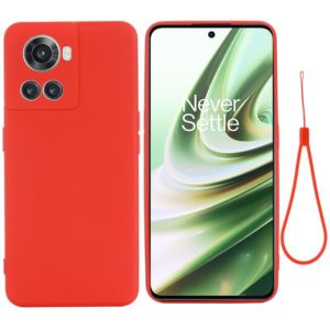 For OnePlus ACE / 10R Solid Color Liquid Silicone Full Coverage Phone Case(Red) (OEM)