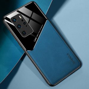 For Huawei P40 Pro All-inclusive Leather + Organic Glass Protective Case with Metal Iron Sheet(Blue) (OEM)