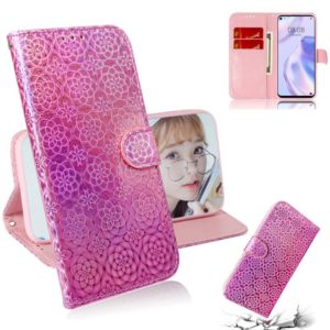For Huawei P40 lite 5G Solid Color Colorful Magnetic Buckle Horizontal Flip PU Leather Case with Holder & Card Slots & Wallet & Lanyard(Pink) (OEM)