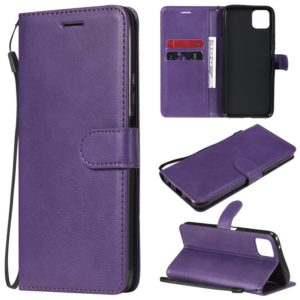 For Huawei Enjoy 20 5G Solid Color Horizontal Flip Protective Leather Case with Holder & Card Slots & Wallet & Photo Frame & Lanyard(Purple) (OEM)