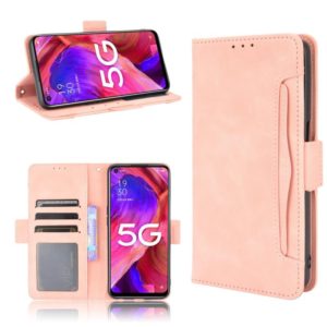 For OPPO A93 5G Skin Feel Calf Pattern Horizontal Flip Leather Case with Holder & Card Slots & Photo Frame(Pink) (OEM)