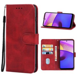 For Motorola Moto E40 Leather Phone Case(Red) (OEM)