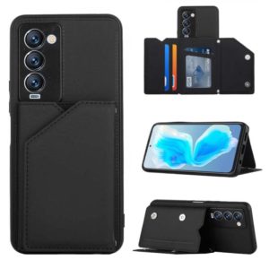 For Tecno Camon 18 Premier Skin Feel PU + TPU + PC Phone Case(Black) (OEM)
