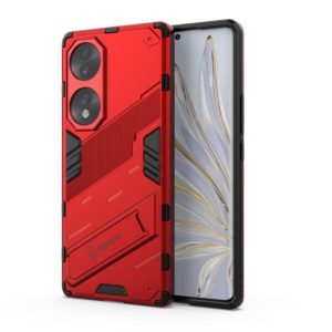 For Honor 70 Punk Armor 2 in 1 PC + TPU Shockproof Case with Invisible Holder(Red) (OEM)