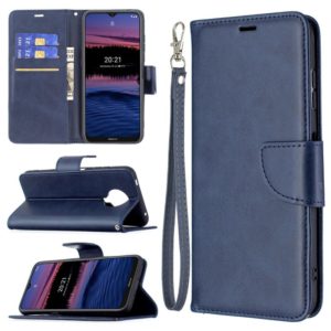 For Nokia G20 / G10 Retro Lambskin Texture Pure Color Horizontal Flip PU Leather Case with Holder & Card Slots & Wallet & Lanyard(Blue) (OEM)
